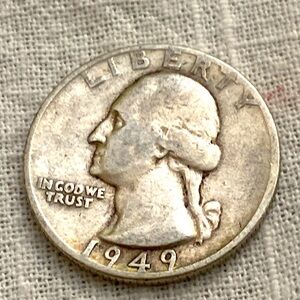 Vintage 1949 No Mint Washington Quarter